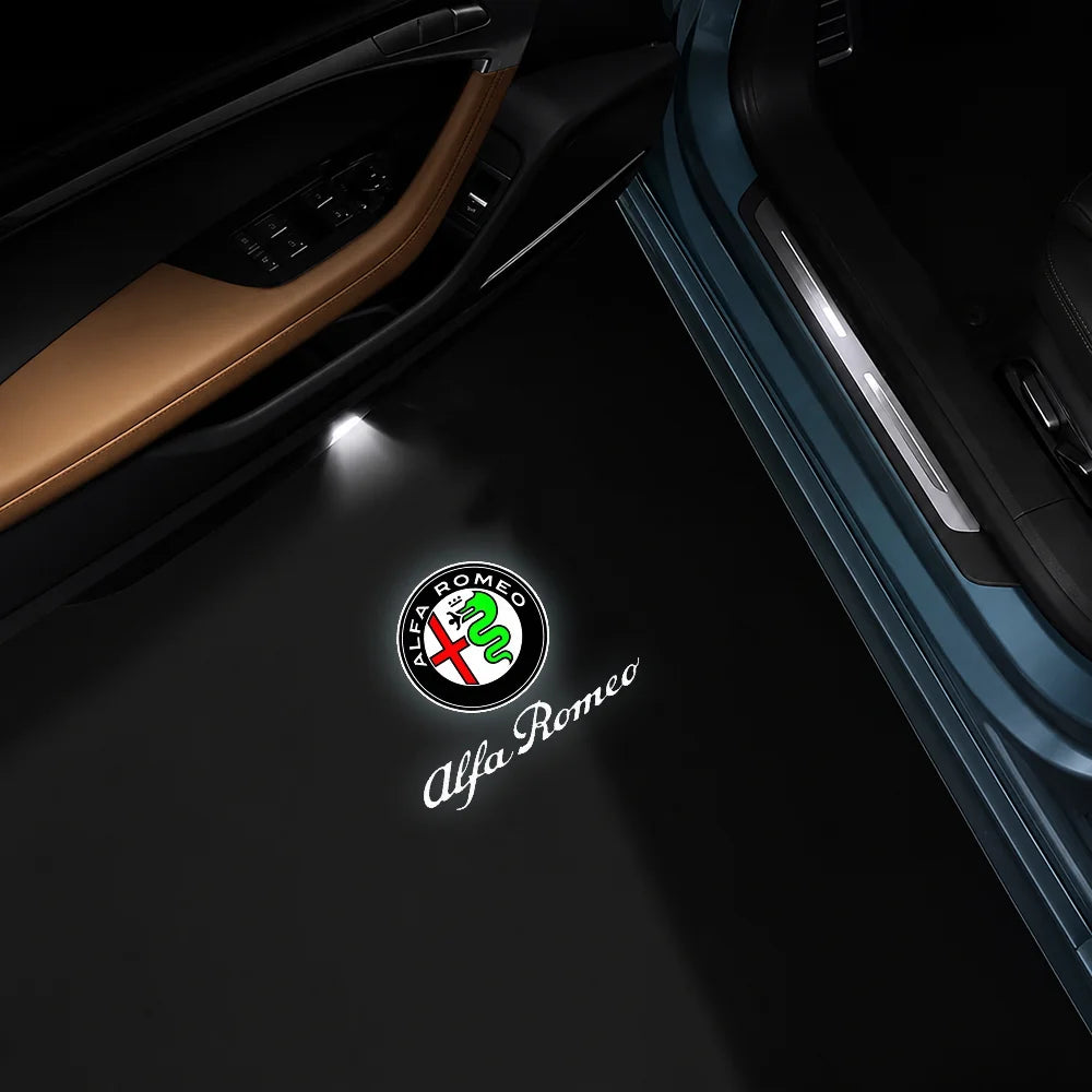 AutoGlim Alfa Romeo Compatible Car Door Puddle Lights - angle view