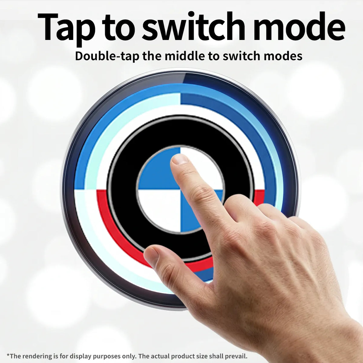 Double-tap the BMW emblem badge to switch animation modes
