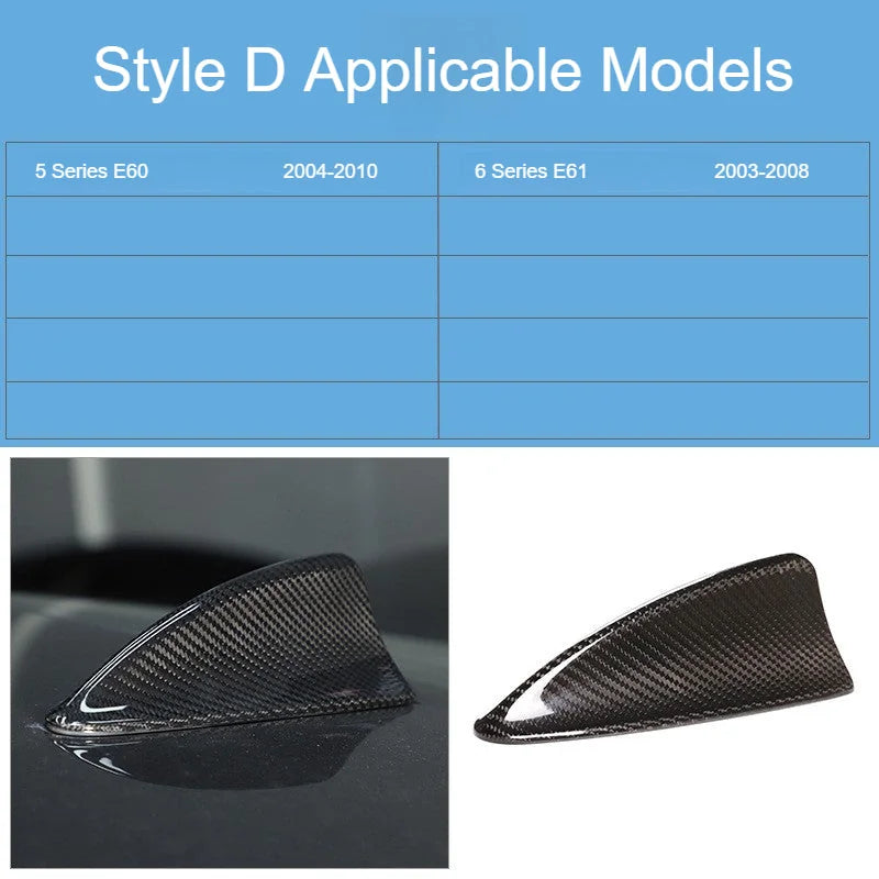 AutoGlim Premium 3D Dry Carbon Fiber Shark Fin Antenna Cover for BMW - size guide