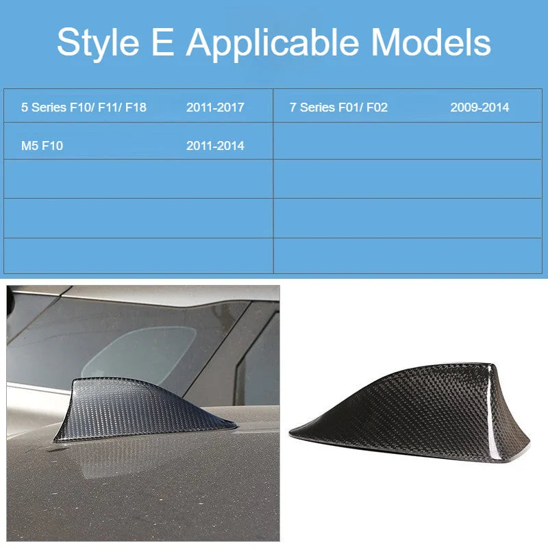 AutoGlim Premium 3D Dry Carbon Fiber Shark Fin Antenna Cover for BMW - feature highlight