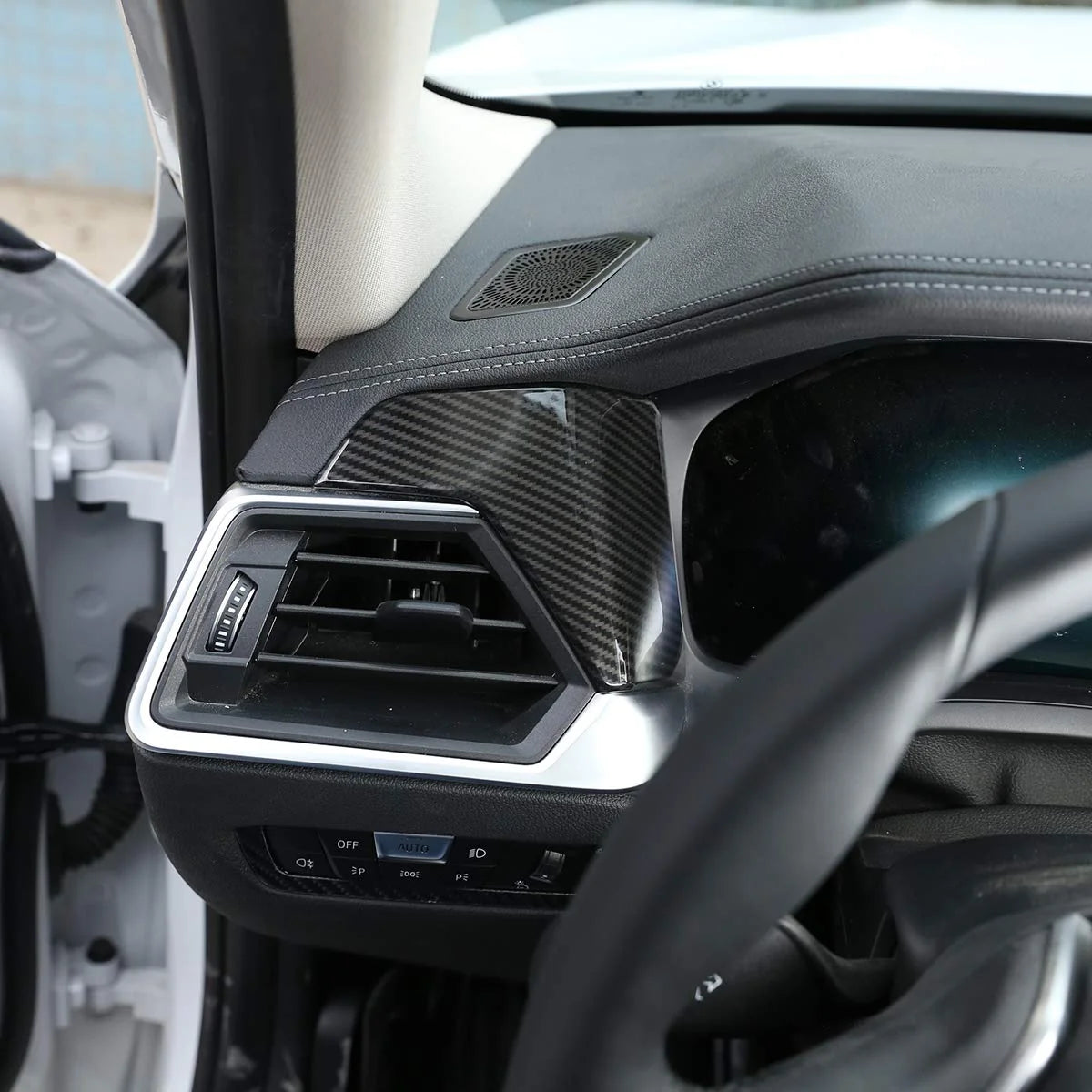 AutoGlim Real 3D Dry Carbon Fiber Dashboard Trim Cover - angle view