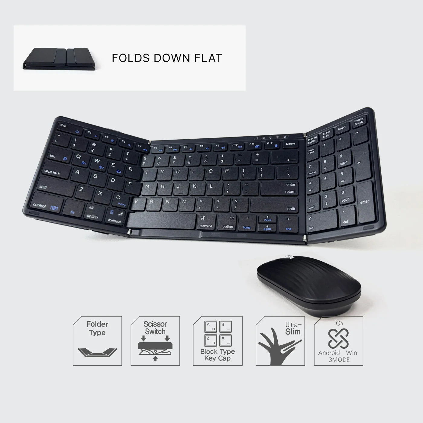 AutoGlim The Ultimate Nomadic Workspace™ | Foldable Keyboard & - size guide